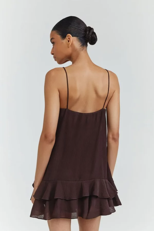 NV Vestido Curto Marieta - Marrom Espresso - Imagem 4