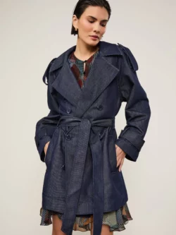 Animale Trench Coat Jeans Com Faixa Para Amarração
