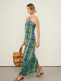 Animale Vestido Midi Costas Amarração Estampado