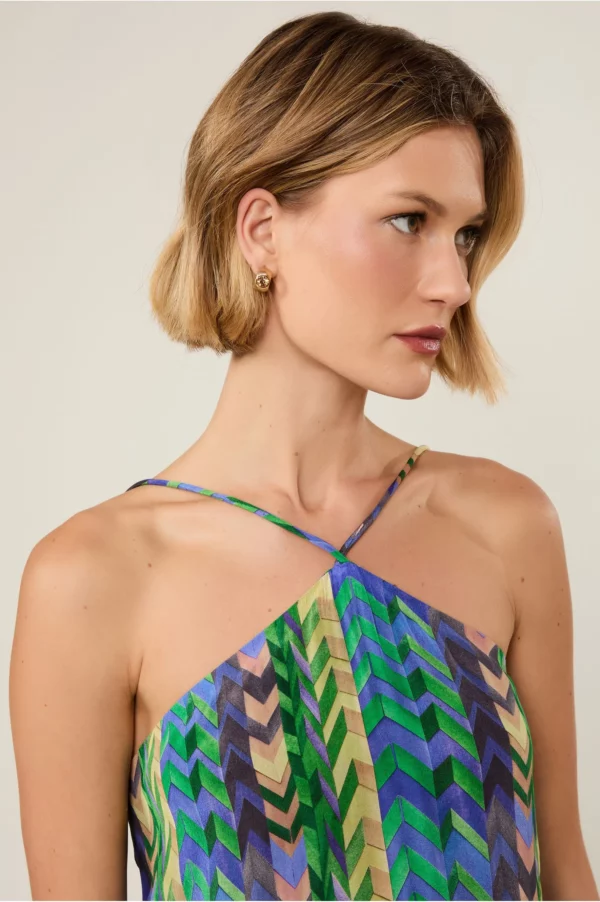 Animale Vestido Midi Costas Amarração Estampado - Imagem 2