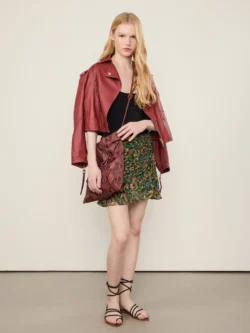 Animale Short Saia De Georgette Com Camadas Estampado