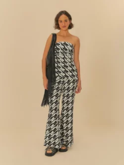 Farm Calça Flare Estampado Panteras