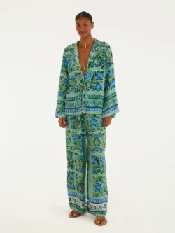 Farm Calça Estampada Azulejo Florido