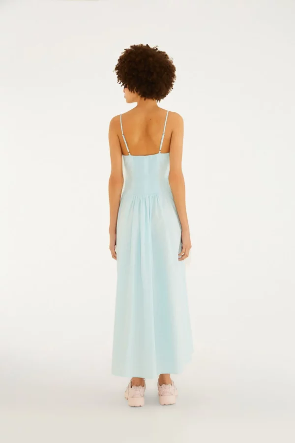 Farm Vestido Alcinhas Decote Azul - Imagem 4