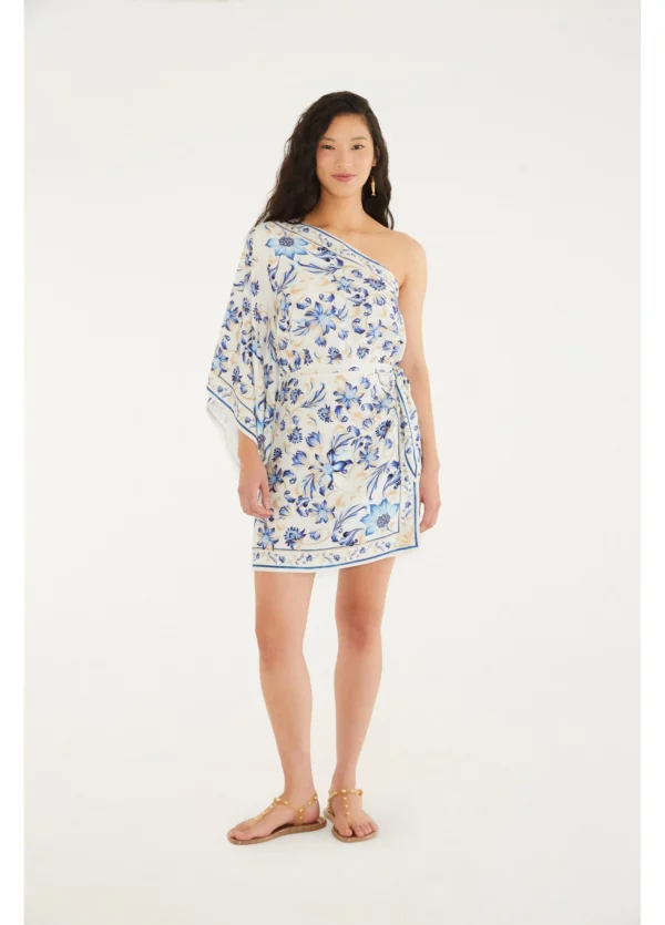 Farm Vestido Ombro Só Estampado Azulejaria