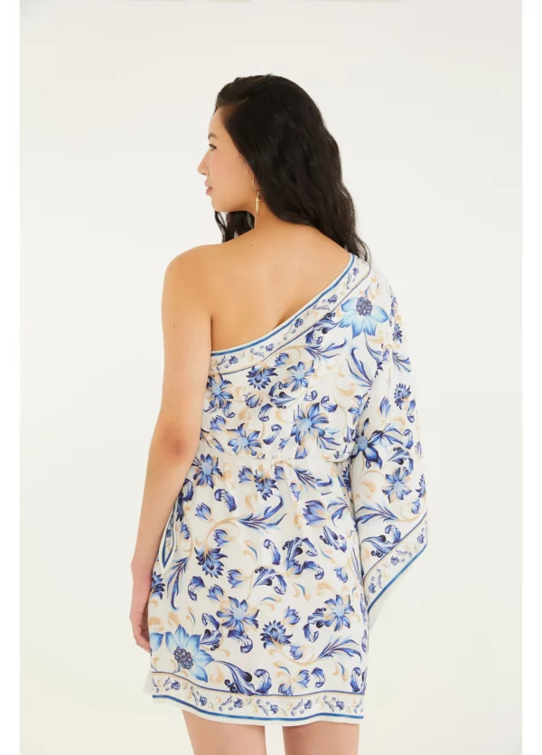 Farm Vestido Ombro Só Estampado Azulejaria - Imagem 4