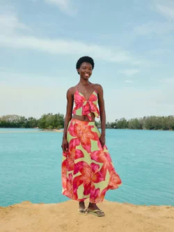 Farm Saia Estampada Lírio Tropical