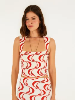 Farm Blusa Estampada Peixe Copa