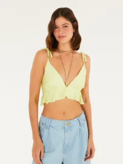 Farm Top Babado Liso Lírio Tropical