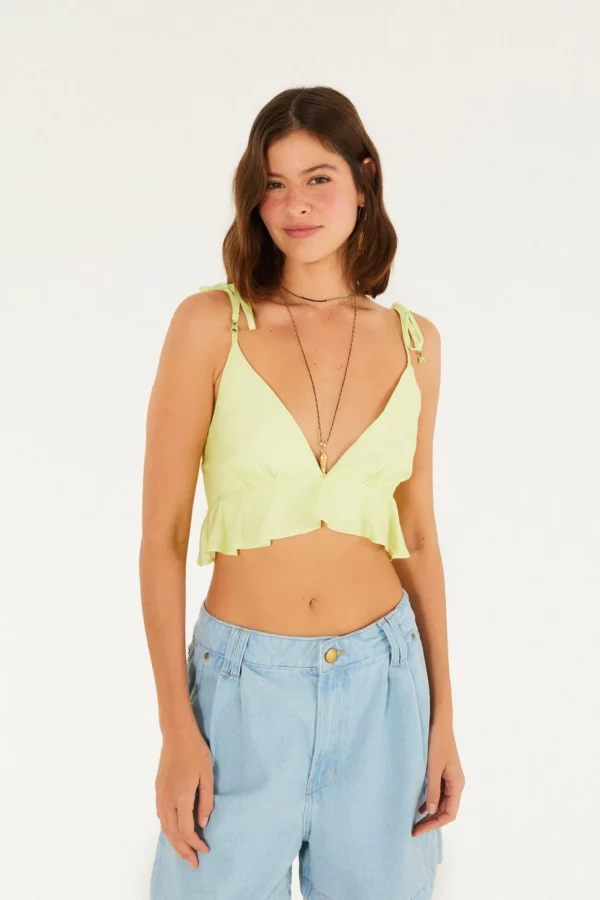 Farm Top Babado Liso Lírio Tropical