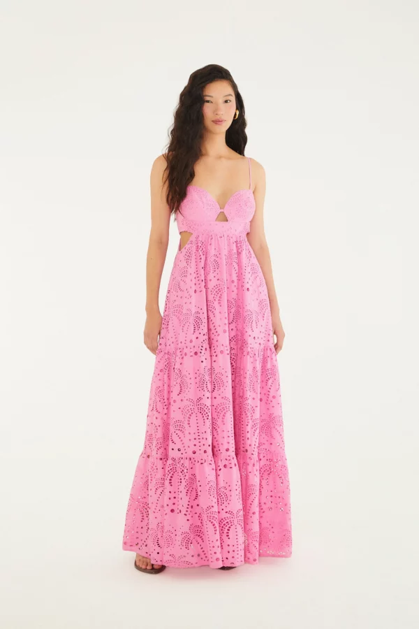 Farm Vestido Midi Laise Tropical