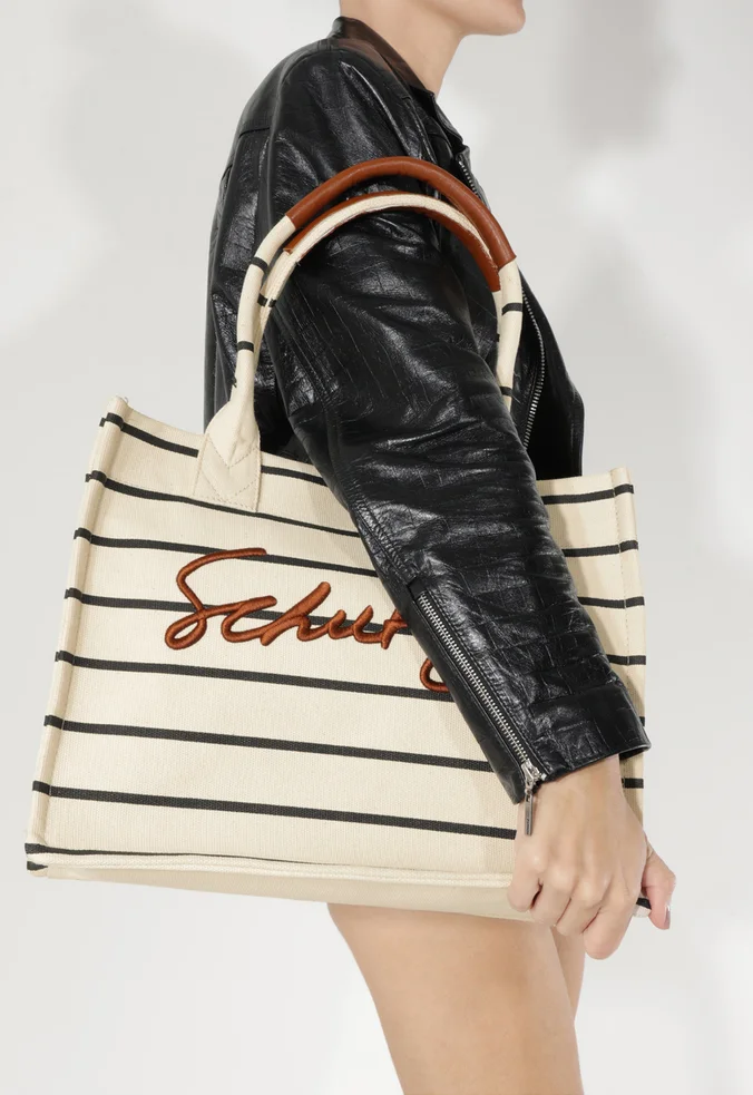 Schutz Bolsa Shopping Osaka Lona Branco - Imagem 3