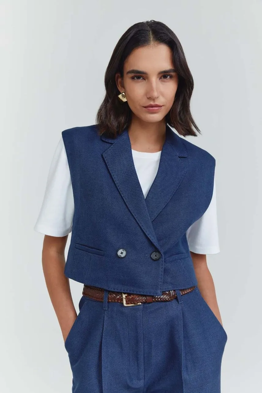 NV Colete Virginia - Azul Denim