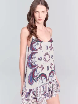 NV Vestido Curto Lara - Est. Scarf Denim