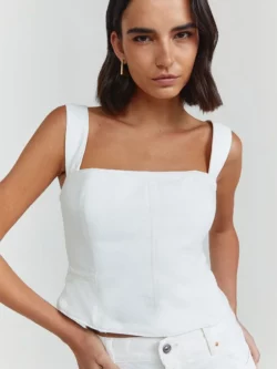 NV Blusa Jeans Bia - Jeans White