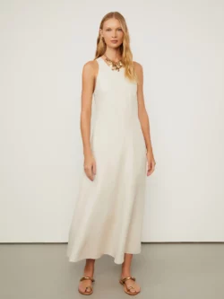 Animale Vestido Midi Sem Manga De Linho