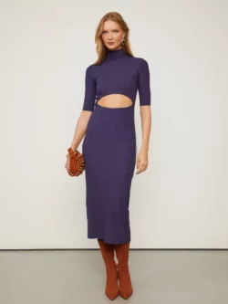 Animale Vestido Abertura Frontal Azul Eclipse