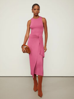 Animale Vestido De Malha Rosa Midi Pareo