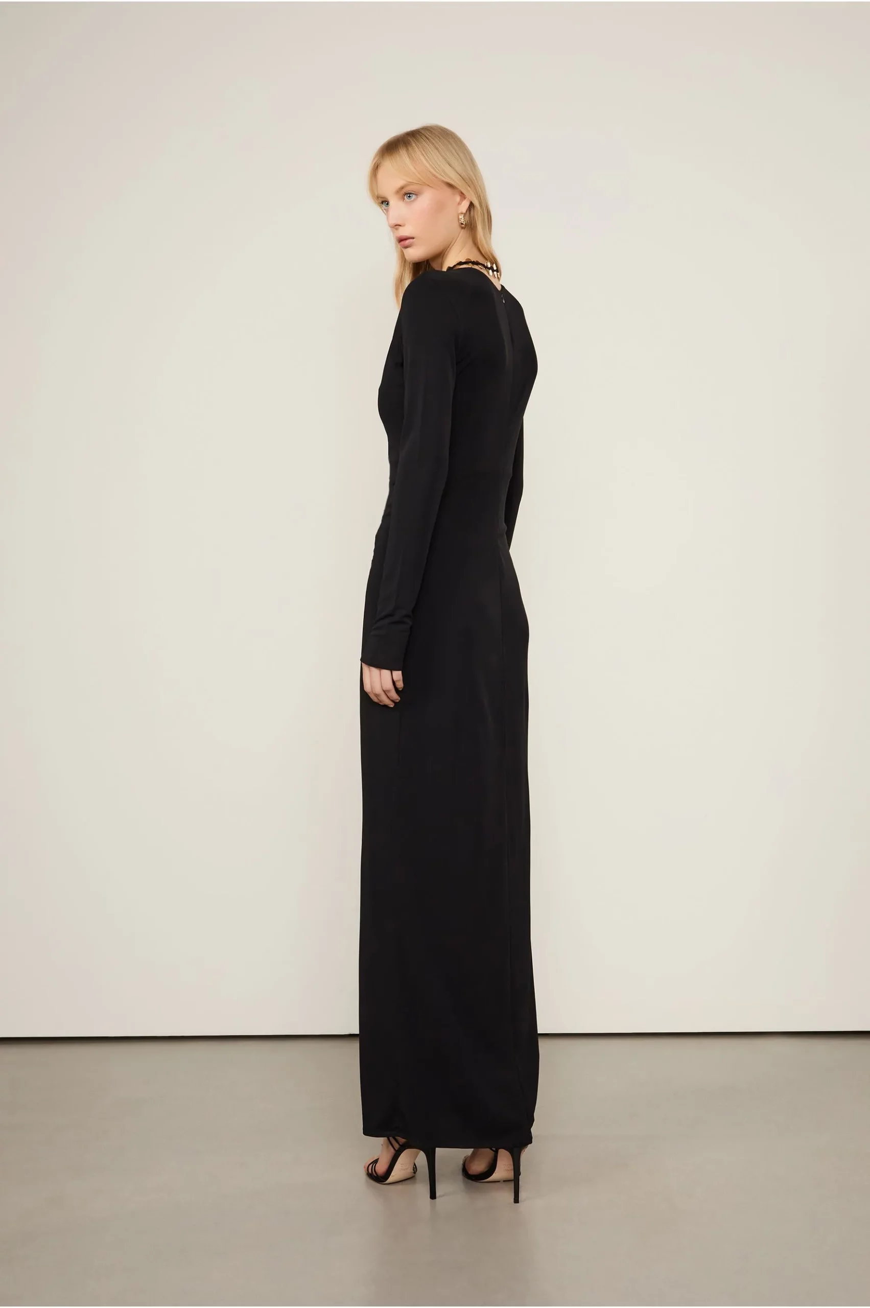 Animale Vestido Jersey Longo Decote Franzido - Imagem 4