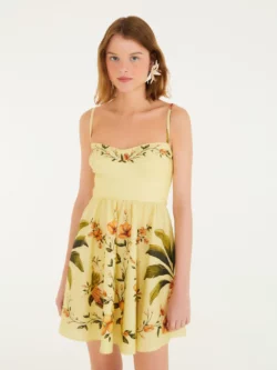 Farm Vestido Curto Estampado Bosque Chic