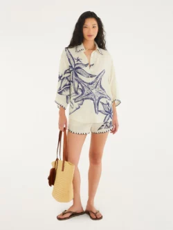 Farm Short Estampado Mar De Estrelas