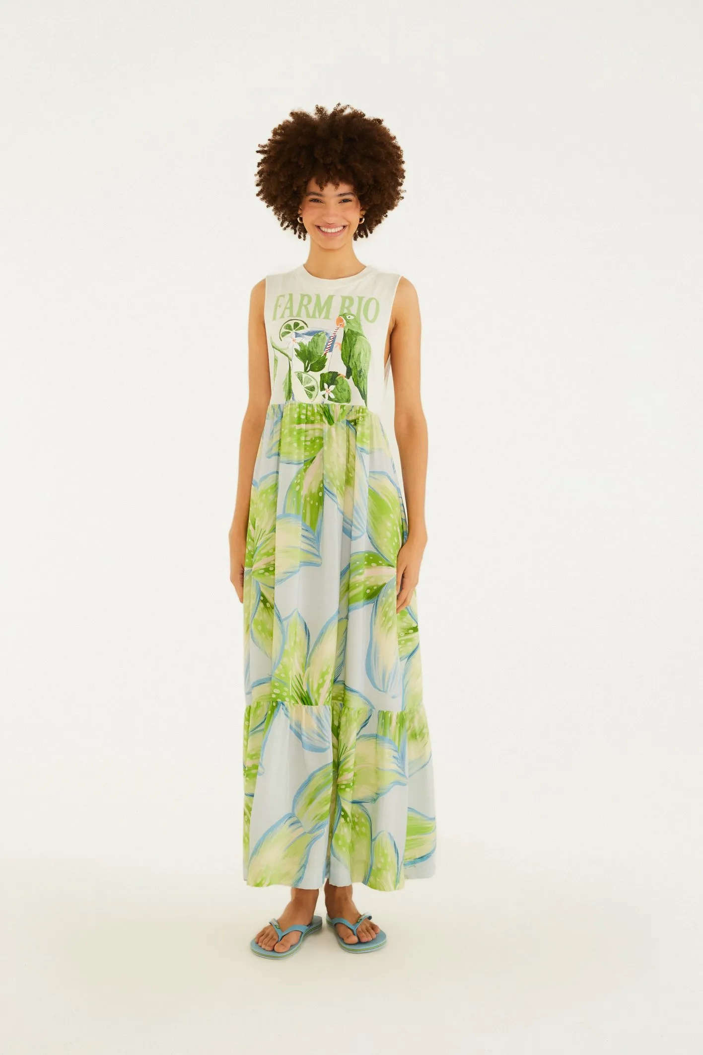 Farm Vestido Midi Mojito