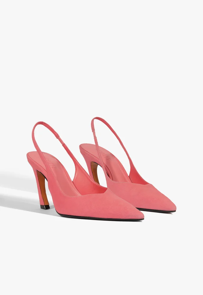 Schutz Scarpin Slingback Lexi Camurça Pink