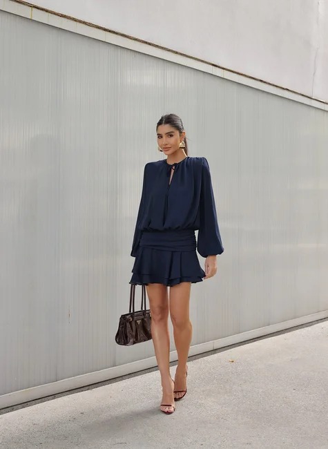 Le Blanc Vestido Curto Saia Dupla - Imagem 3