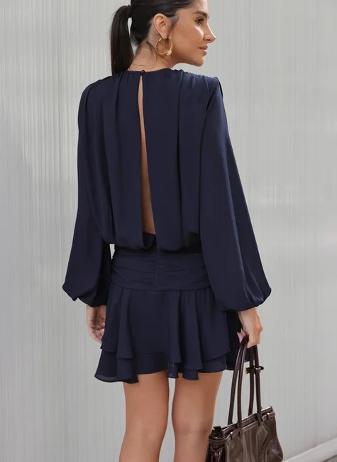 Le Blanc Vestido Curto Saia Dupla - Imagem 4