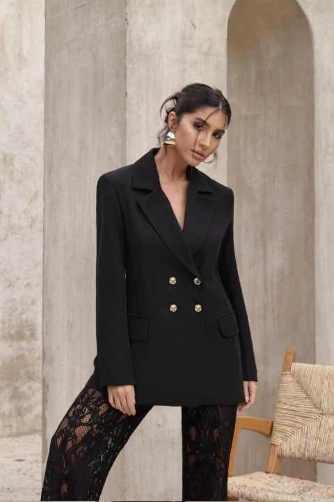 Dot MAXI BLAZER COM BOTÃO DOURADO