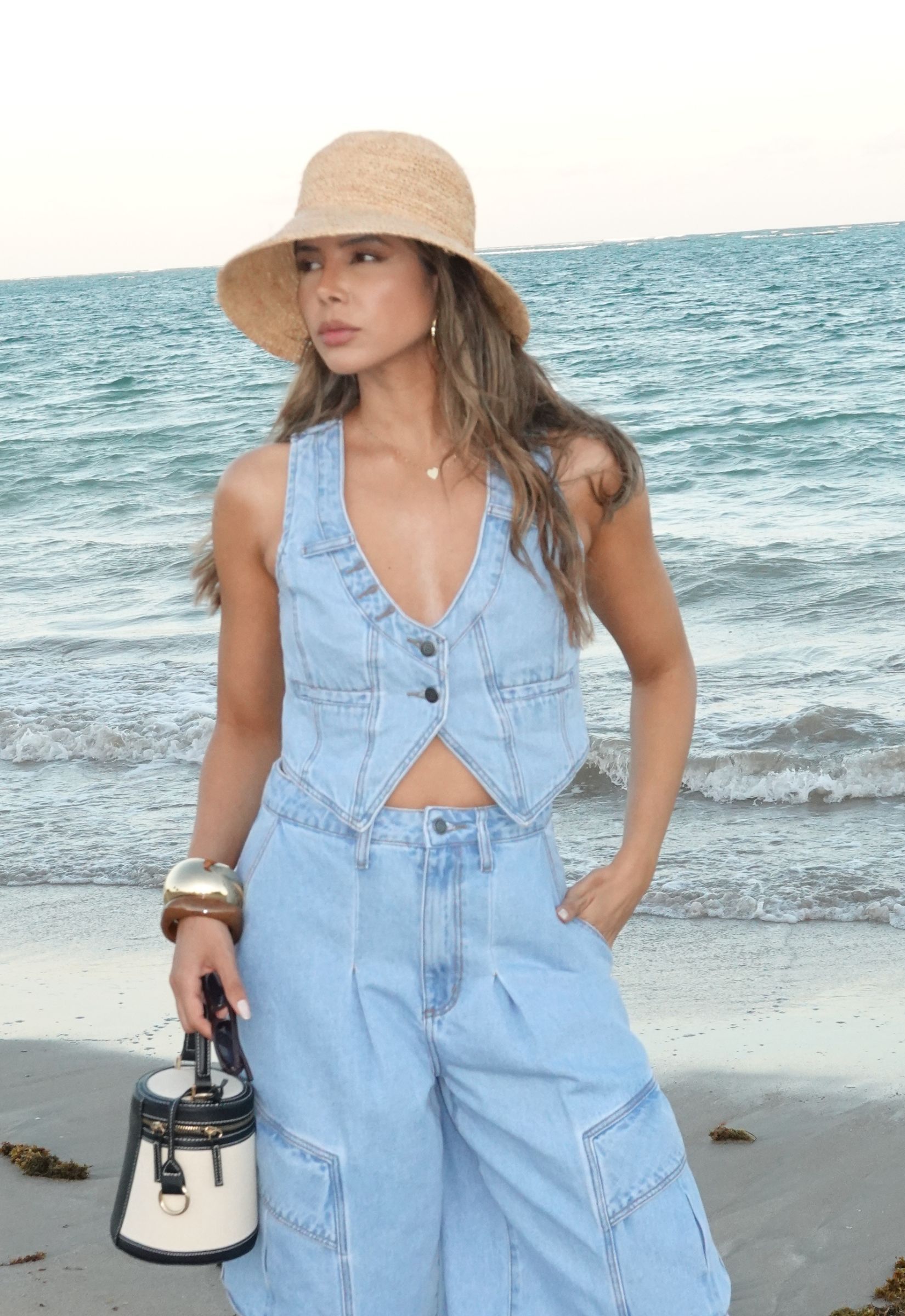 Alcance Colete Cropped Buena Vista Claro