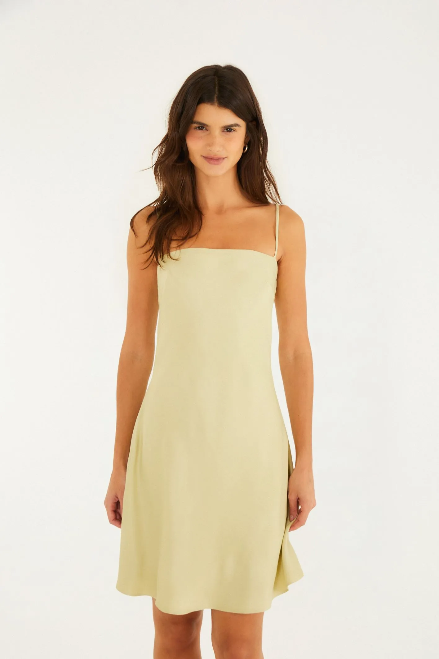 Farm Vestido Curto Alcinhas Cetim