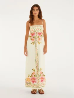 Farm Vestido Longo Estampado Carolina