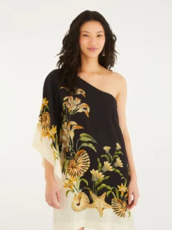 Farm Vestido Ombro Só Estampado Concha Surreal