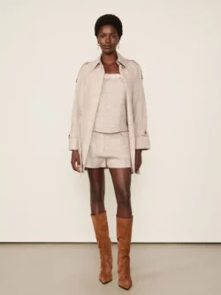 Animale Trench Coat De Linho Xadrez