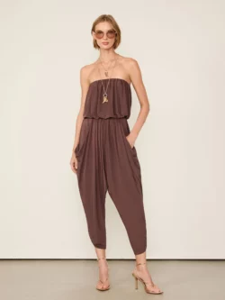 Animale Macacão Jersey Sem Alça Franzido