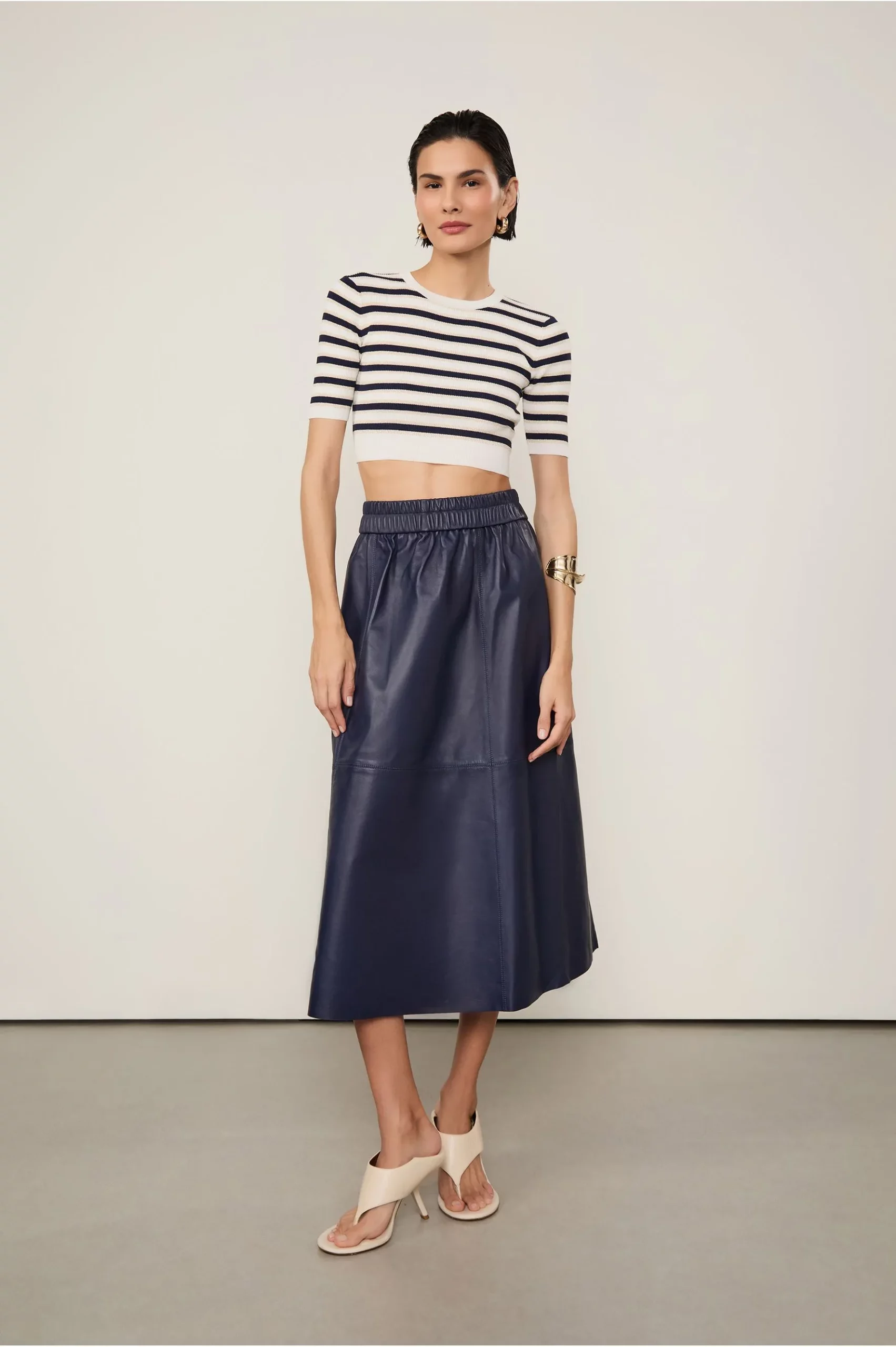 Animale Saia De Couro Midi Cód Elástico