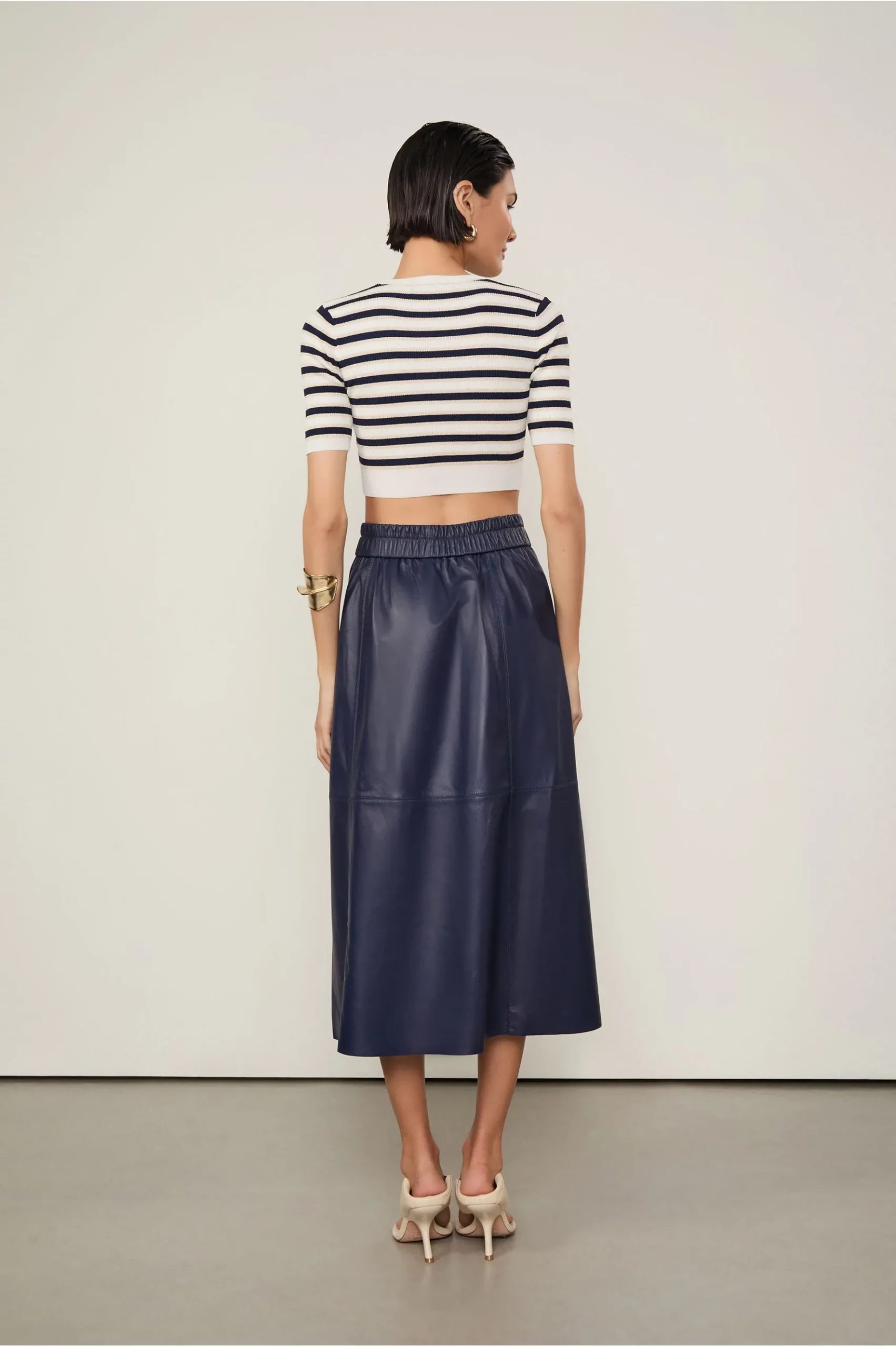 Animale Saia De Couro Midi Cód Elástico - Imagem 4