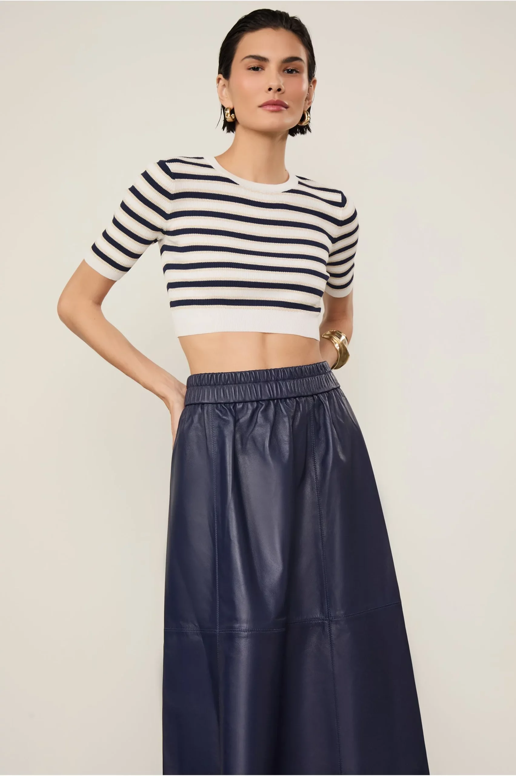 Animale Saia De Couro Midi Cód Elástico - Imagem 3