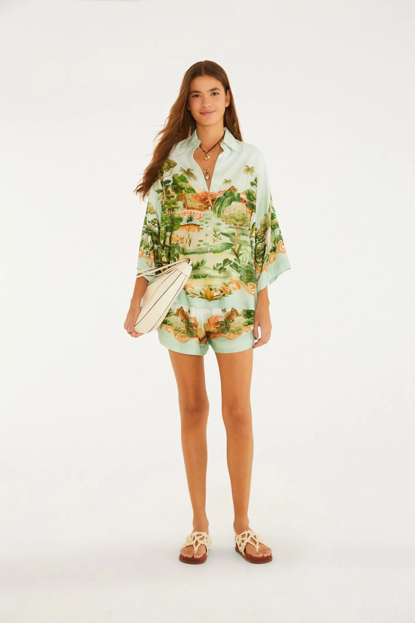 Farm Camisa Estampada Passeio No Parque