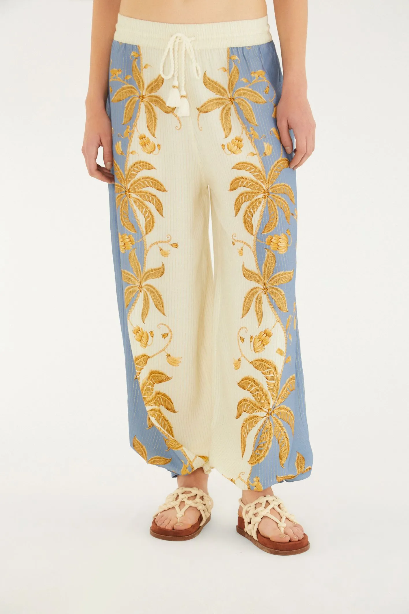 Farm Calça Pantalona Estampada Ourinho Tropical - Imagem 3