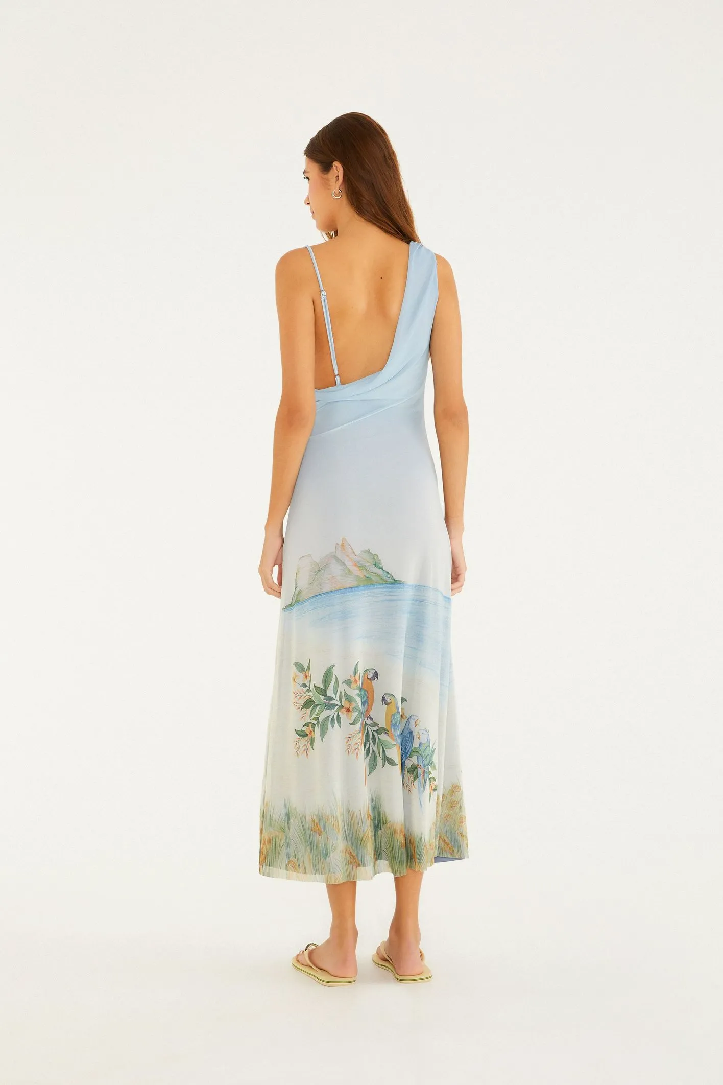 Farm Vestido Tule Degagê Estampado Rio Antigo - Imagem 4