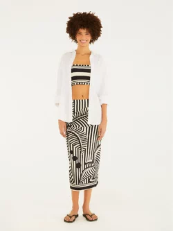 Farm Saia Midi Reta Listra Tropical