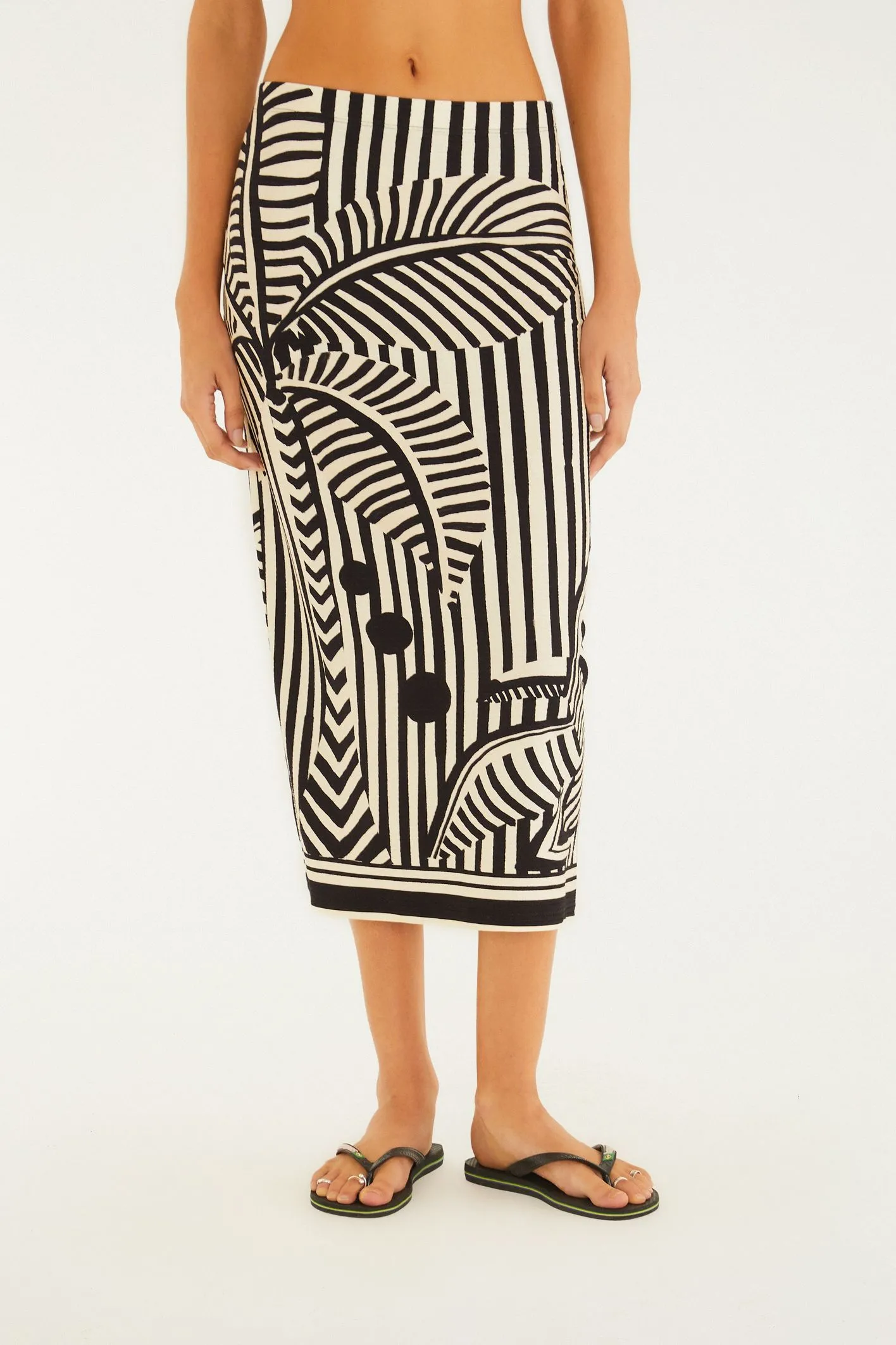 Farm Saia Midi Reta Listra Tropical - Imagem 2