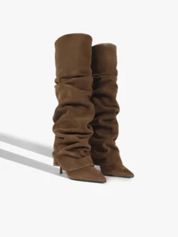 Schutz Bota Mikki Up Cloak Camurça Marrom