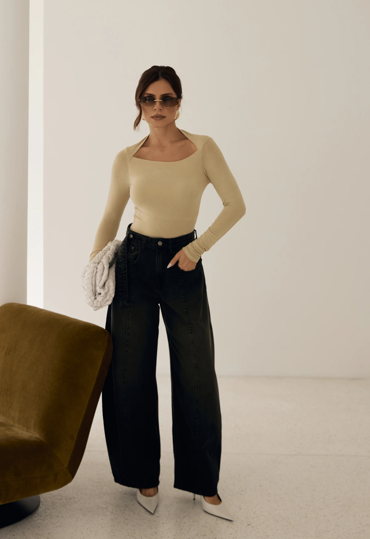 Alcance Calça Balloon Cinto Senna Black