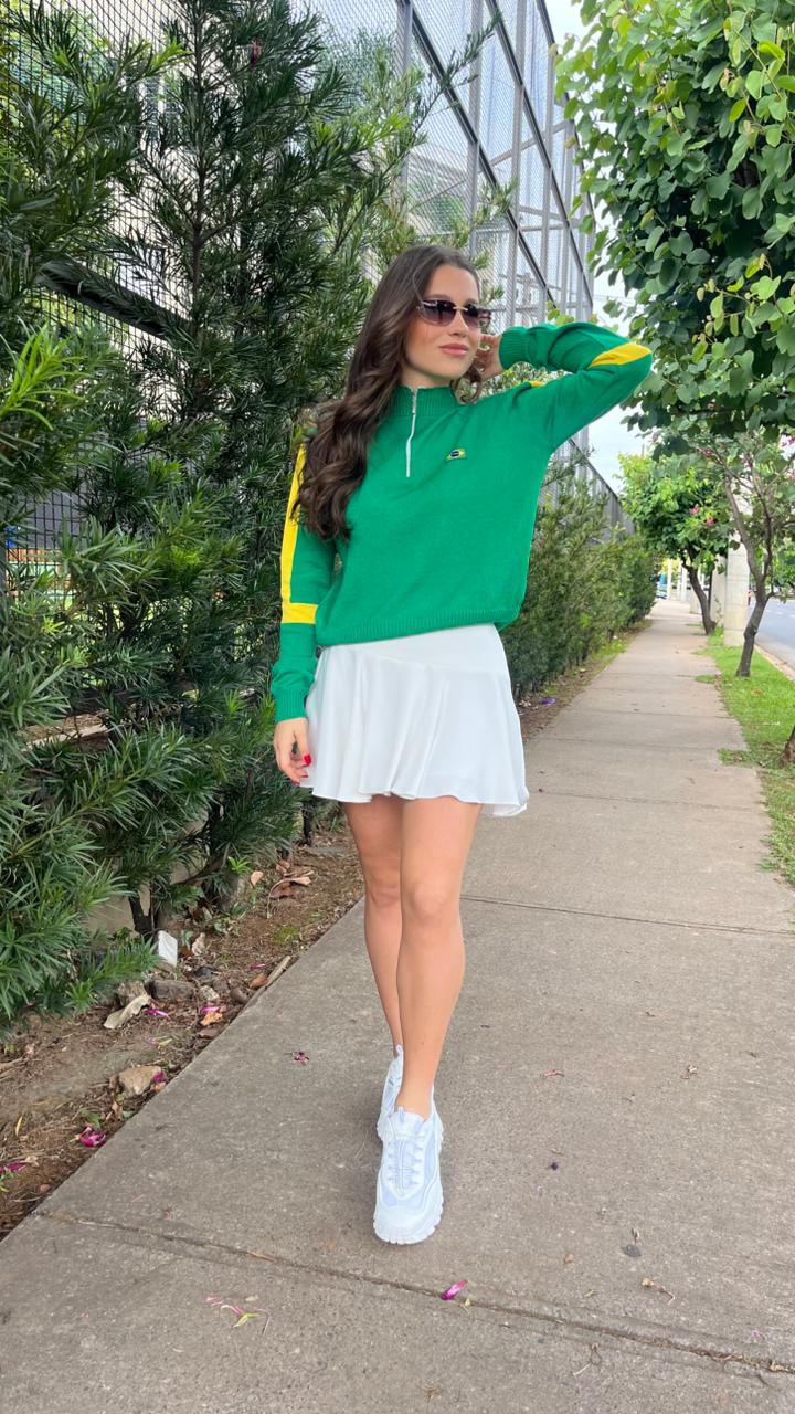 Blusa Trico Manga Longa com ziper