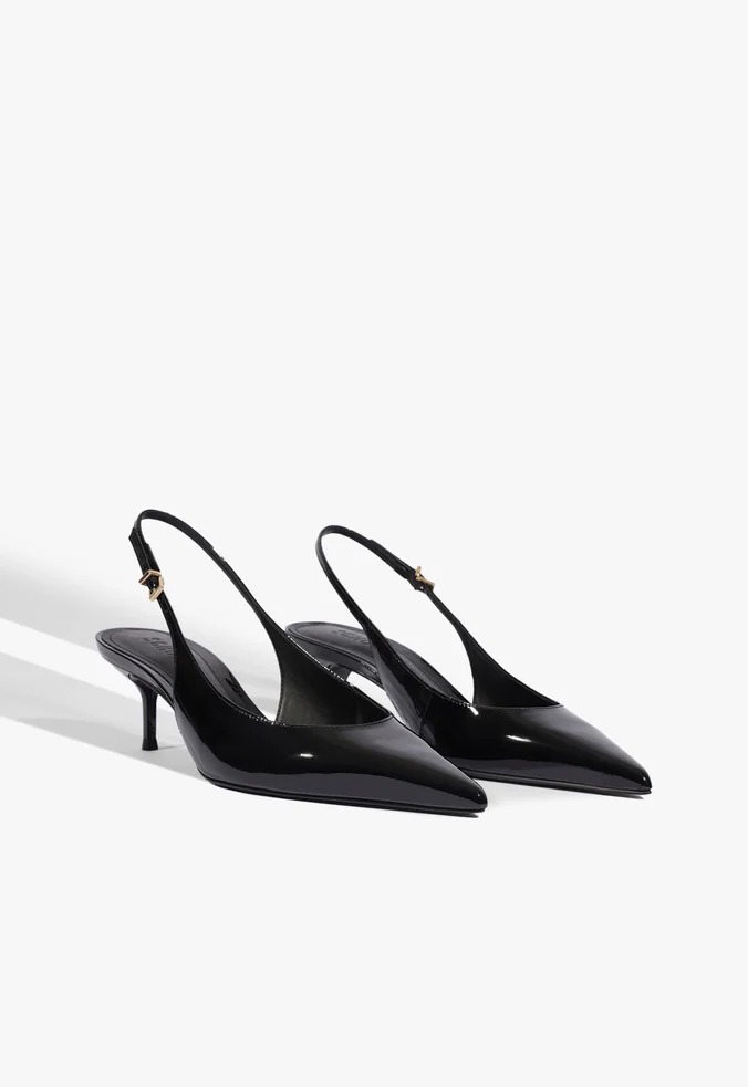 Schutz Scarpin Slingback Verniz Preto - Imagem 2