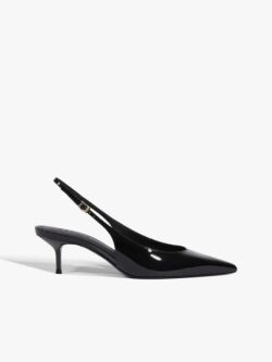 Schutz Scarpin Slingback Verniz Preto