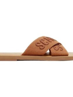 Sandália Rasteira X Schutz Logo Laranja